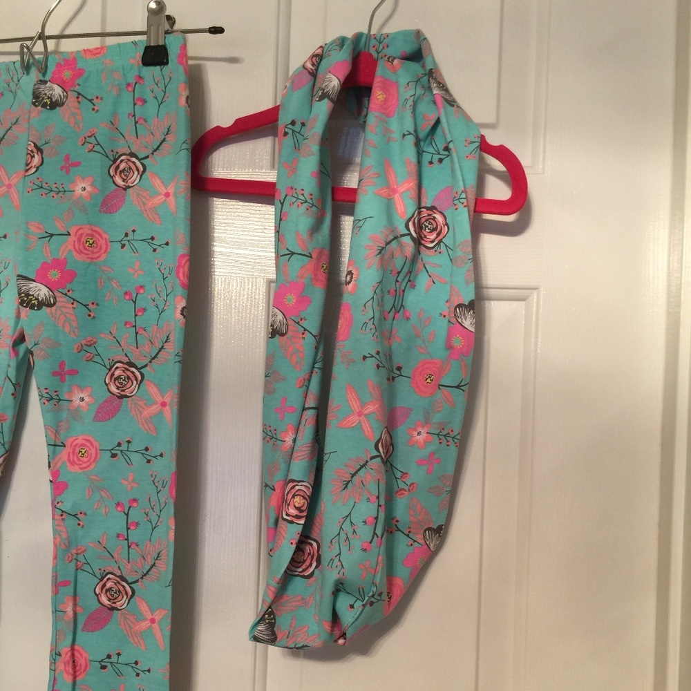 Girls Kids legging/infinity scarf size xxl 6x - Picture 2 of 6